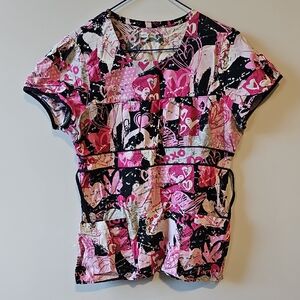 Health Pro Small Vibrant Pink and Black Graphic Women's Tee